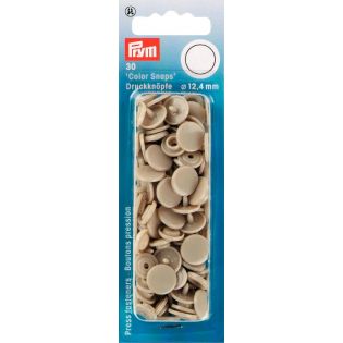 Prym Color Snaps Druckknöpfe 30 Stück rund 12,4mm - beige