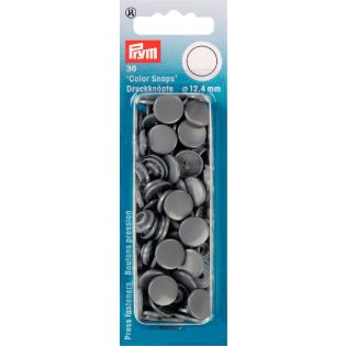 Prym Color Snaps Druckknöpfe 30 Stück rund 12,4mm - silbergrau