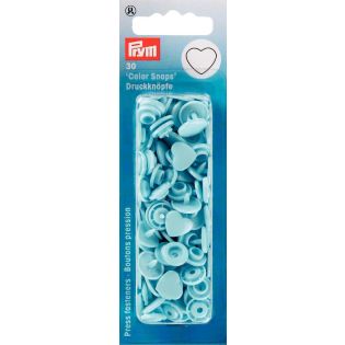 Prym Color Snaps Druckknöpfe 30 Stück Herz - hellblau