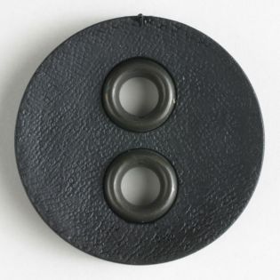 2-Loch-Knopf - 32 mm - Lederoptik - schwarz