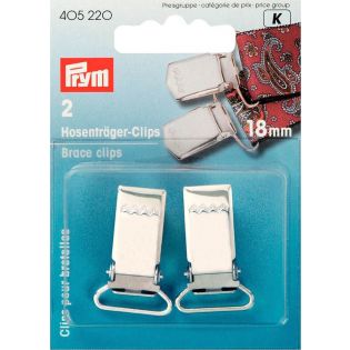 Prym - 2 Hosenträger-Clips - 18mm - silber