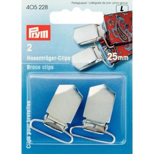 Prym - 2 Hosenträger-Clips - 25mm - silber