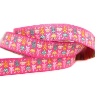 Webband - Feeling Good - Rumbablüten - pink
