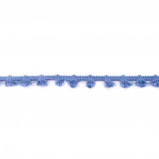 Quastenband - Baumwolle - uni - taubenblau