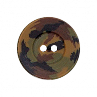 2-Loch-Knopf - Camouflage - 23 mm - braun