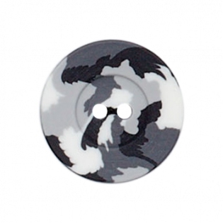 2-Loch-Knopf - Camouflage - 23 mm - grau