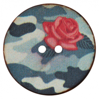 Kokosknopf - 2-Loch - Camouflage - 30 mm