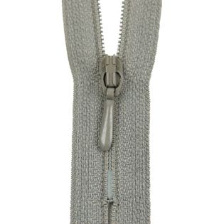 Reißverschluss Opti - S40 - 50cm - Tropfenschieber - nicht teilbar - grau