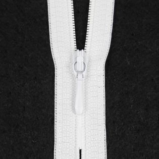Reißverschluss Opti - S40 - 30cm - Tropfenschieber - nicht teilbar - weiß