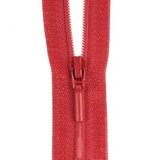 Reißverschluss Opti - S40 - 30cm - Tropfenschieber - nicht teilbar - signalrot