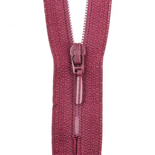 Reißverschluss Opti - S40 - 25cm - Tropfenschieber - nicht teilbar - bordeaux