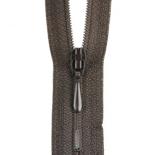 Reißverschluss Opti - S40 - 25cm - Tropfenschieber - nicht teilbar - zartbitterschoko