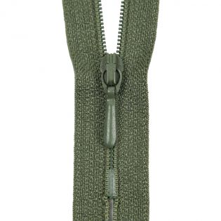 Reißverschluss Opti - S40 - 50cm - Tropfenschieber - nicht teilbar - oliv