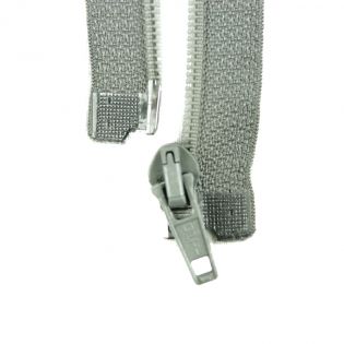 Reißverschluss Opti - S60 - 80cm - Fuldaschieber - teilbar - grau