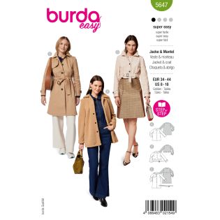 Schnittmuster - burda easy - Trenchcoat & Mäntel - 5647