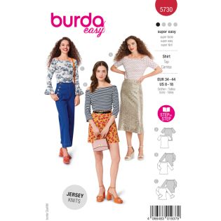Schnittmuster - burda easy - Shirts mit weitem Ausschnitt - 5730