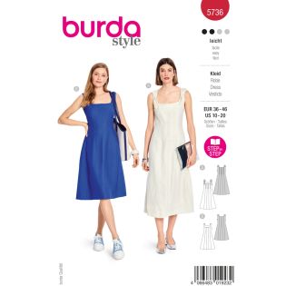 Schnittmuster - burda style - Bahnenkleider mit Schleifen Midi & Mini - 5736