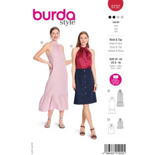 Schnittmuster - burda style - Kleid mit Neckholder & Top mit Hemdkragen - 5737