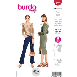 Schnittmuster - burda easy - Bodycon Kleid & Shirt - 5738