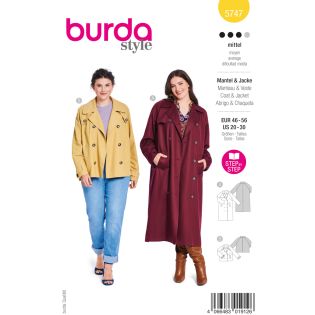 Schnittmuster - burda style - Trenchcoat  & Kurzjacke - 5747
