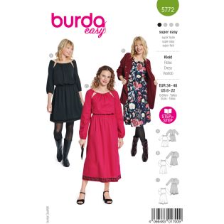 Schnittmuster - burda easy - Kleid mit Taillenraffung - 5772  