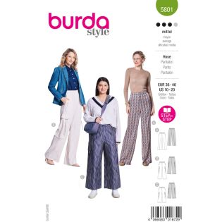 Schnittmuster - burda style - weite Cargohose - 5801  