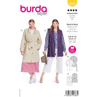 Schnittmuster - burda style - Mantel&Weste - 5840  