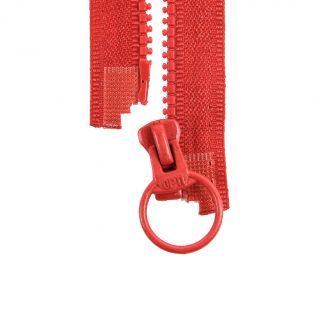 Reißverschluss Opti - P40 - 18cm - Ringschieber - teilbar - signalrot