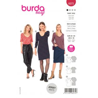 Schnittmuster - burda easy - Shirt - Kleid V-Ausschnitt - 6075