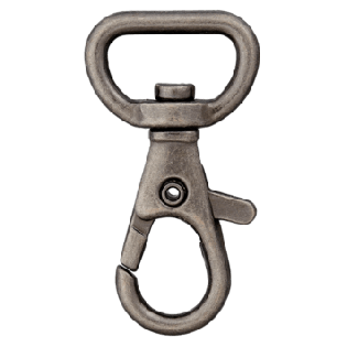Karabinerhaken - 15 mm - Metall - gunmetal