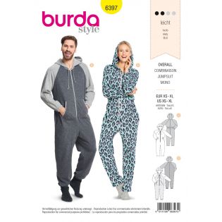 Schnittmuster - burda style - Overall mit Kapuze für "Sie" und "Ihn" - 6397