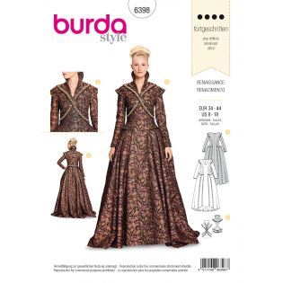Schnittmuster - burda style - Renaissance - Langes festliches Kleid mit ausladendem Rock - 6398