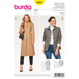 Schnittmuster - burda style - Mantel – Jacke – Teilungsnähte – verdeckter Verschluss - 6461