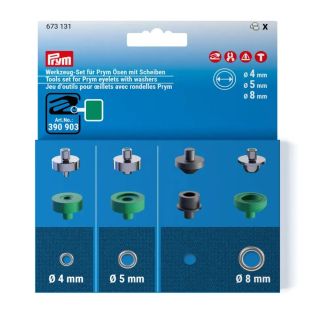 Prym - Werkzeugset für Vario Creative Tool - Ösen mit Scheiben - Ø 4, 5 und 8 mm
