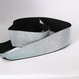 Gummiband - 40 mm - silber - mint