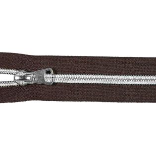 Spiralreißverschluss - S80 - Meterware - mit Zipper - braun