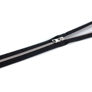 Spiralreißverschluss - S80 - Meterware - mit Zipper - schwarz/silber