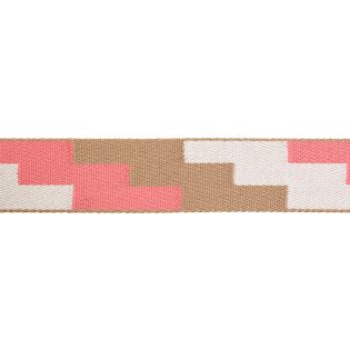 Gurtband - 38 mm - Treppe - rosa