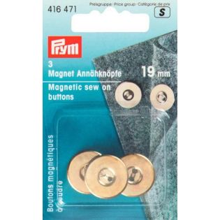 Prym - Magnet-Annähknöpfe - 19 mm - gold