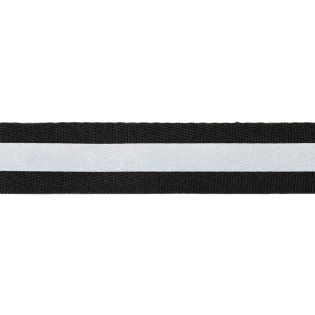 Reflexband zum Aufbügeln - gestreift - 25mm - schwarz