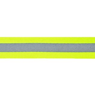 Reflexband zum Aufbügeln - gestreift - 25mm - neongrün
