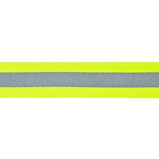 Reflexband zum Aufbügeln - gestreift - 25mm - neongrün