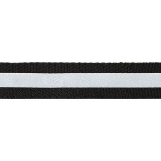 Reflexband zum Aufnähen - gestreift - 25mm - schwarz