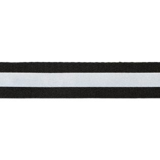 Reflexband zum Aufnähen - gestreift - 25mm - schwarz