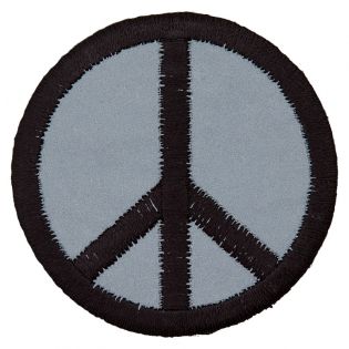 Applikation - Peace - grau, schwarz