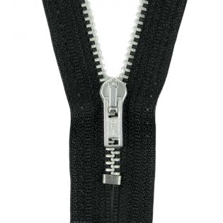 Reißverschluss Opti - M40-silber - 20cm - Werraschieber - nicht teilbar - schwarz
