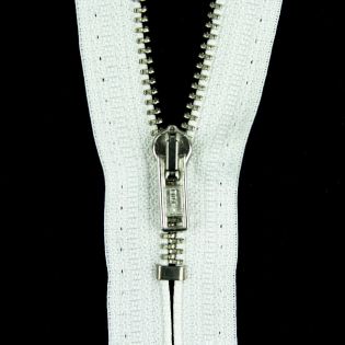 Reißverschluss Opti - M40-silber - 14cm - Werraschieber - nicht teilbar - weiß