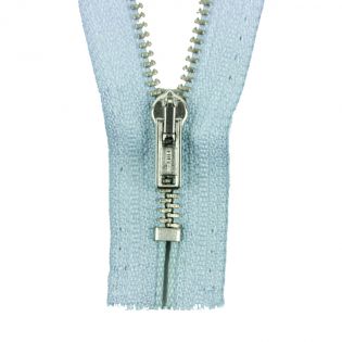Reißverschluss Opti - M40-silber - 18cm - Werraschieber - nicht teilbar - eisblau