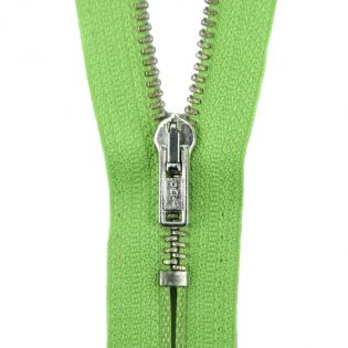 Reißverschluss Opti - M40-silber - 16cm - Werraschieber - nicht teilbar - apfelgrün