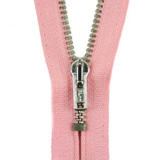 Reißverschluss Opti - M40-silber - 14cm - Werraschieber - nicht teilbar - rosa